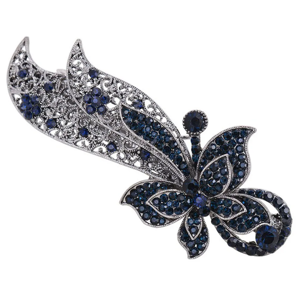 

1 PCS Vintage Hair Clips Women Crystal HairClips Opal Leaf Resin Butterfly Girls Headwear Jewelry Elegant Barrettes