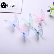Mtssii, новинка, 3D, сделай сам, 10 шт., радужная свежая натуральная ткань, полые бабочки, очаровательные украшения для ногтей, украшения для ногтей, аксессуары для ногтей