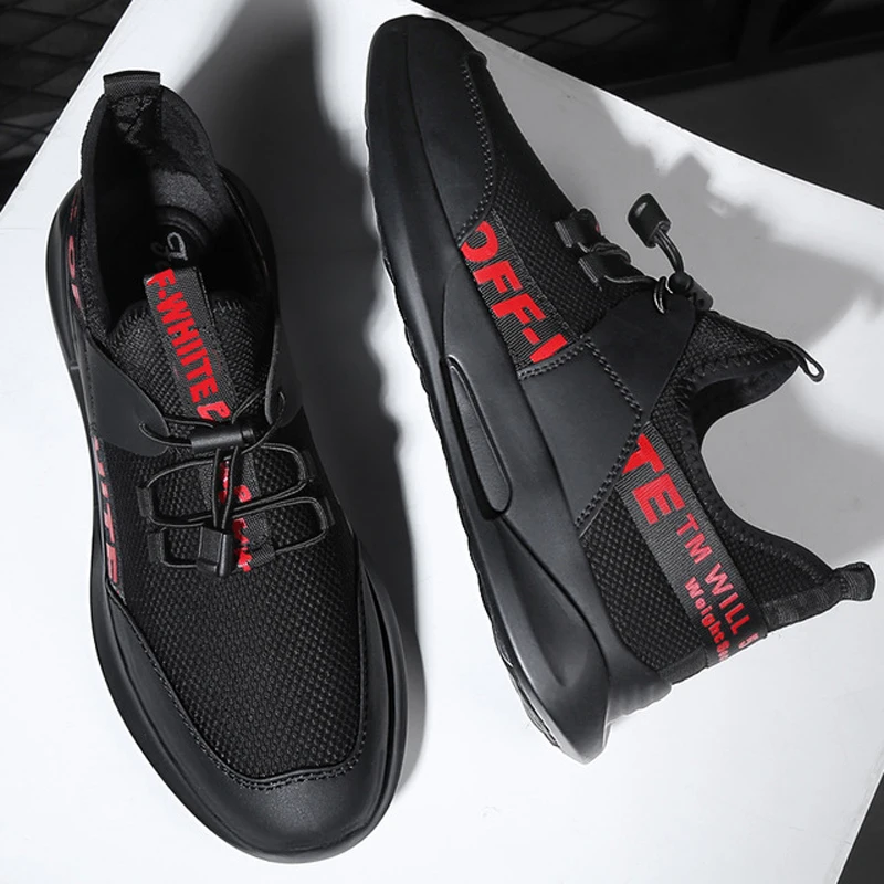 Mesh Men Casual Shoes Slip-On Black Men Shoes Light Comfortable Breathable Walking Mans Footwear Soft Adult Male Flats Sneakers