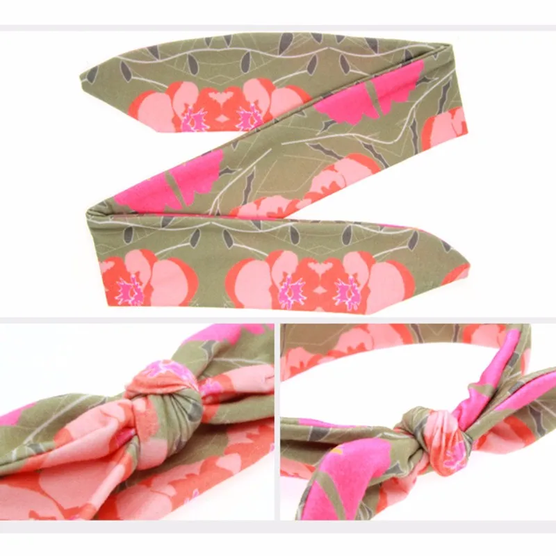 2PCS Print Hairbands Mom And Baby Head Band Infant Headbands Suits Elastic Toddler Headband Knot Headdress Sets Hair Accessories (3)