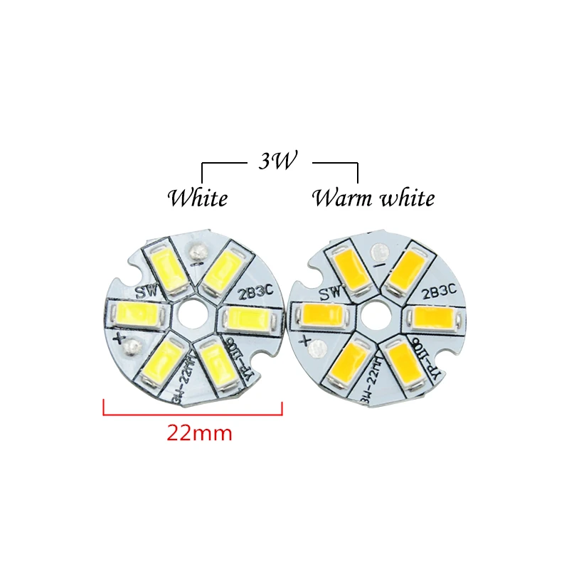 5 шт./лот SMD5730 светодиодный чип 2 Вт 3 Вт 5 Вт 240-280ма постоянный ток вход SMD 5730 светильник из бисера алюминиевая лампочка для светодиодный лампы - Испускаемый цвет: 3W(D22mm)