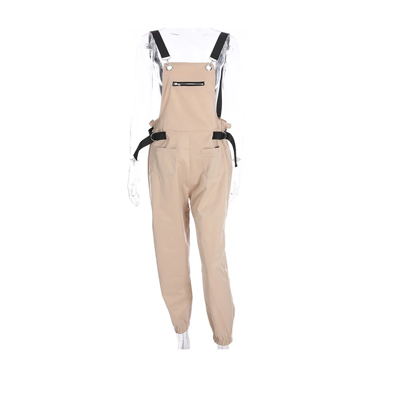 Лето 2018 Модные Винтажные женские комбинезон карманов случайные свободные хлопок