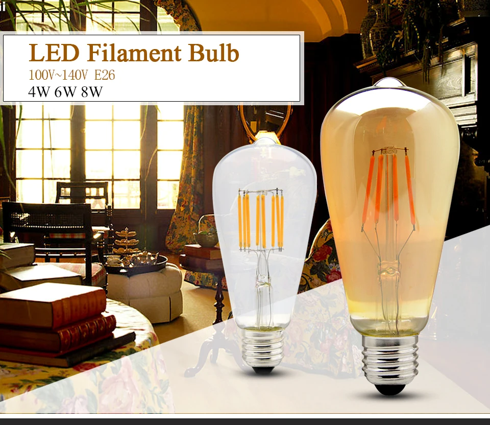 led edision light lamp dimmer bulb st64  (1)
