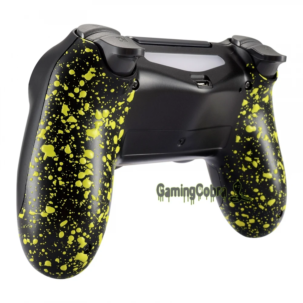

Textured Yellow 3D Splashing Bottom Housing Shell Fix Part for PS4 Slim Pro JDM-040 JDM-050 JDM-055 Controller - SP4BR07