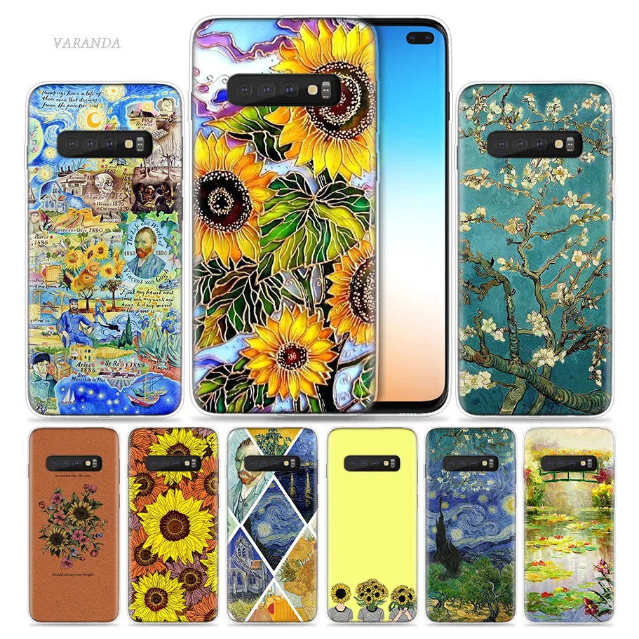 

Van Gogh Sunflowers Daisy Flower Case for Samsung Galaxy S8 S9 S10 5G S10e S7 Note 8 9 10 J4 J6 Plus J5 J8 2018 J3 TPU Phone Bag