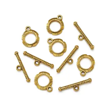 

20Sets Tibetan Style Toggle Clasps Antique Golden Alloy Ring Toggle Clasp Sets for DIY Bracelet Necklace Jewelry Making 14.5x12