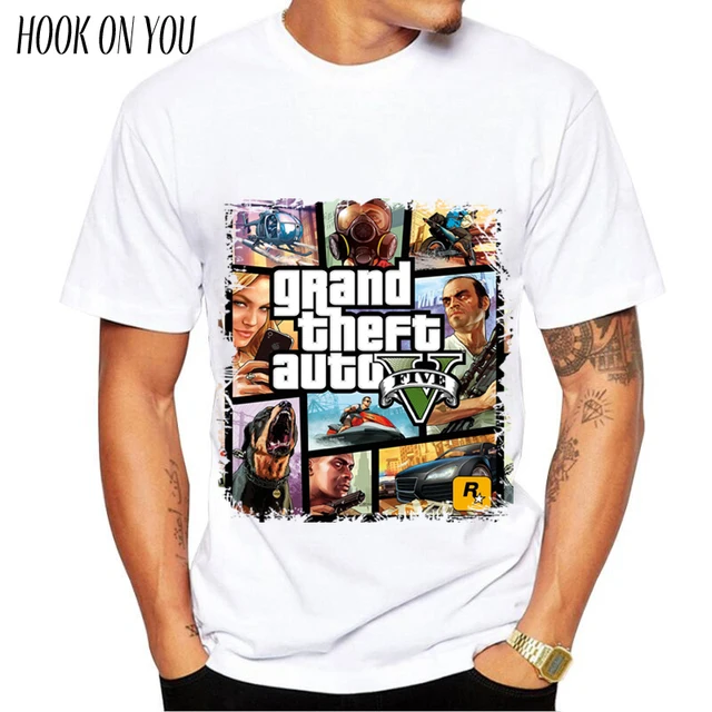 Grand Theft Auto Game GTA 5 Men Summer T Shirts Cool GTA5 Men TShirt ...