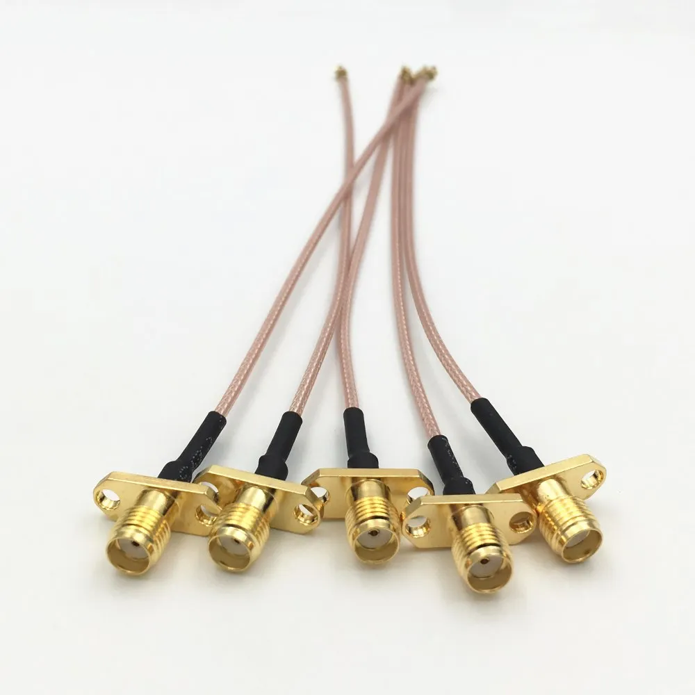 5 шт. фланцевое крепление IPX U.fl IPEX на гнездо SMA с 2 отверстиями штекер RG178 фоторазъем