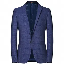 Высокое качество мужские проверить дизайн блейзеры весна-осень костюм на заказ куртка Повседневное Бизнес голубой цвет мужские костюм