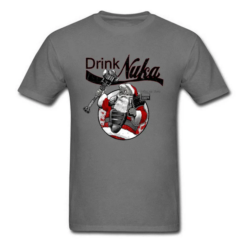 Drink Nuka New Coming Short Sleeve Camisa T-shirts 100% Cotton Crewneck Mens Tops T Shirt Normal Tops Shirt Summer/Autumn Drink Nuka carbon