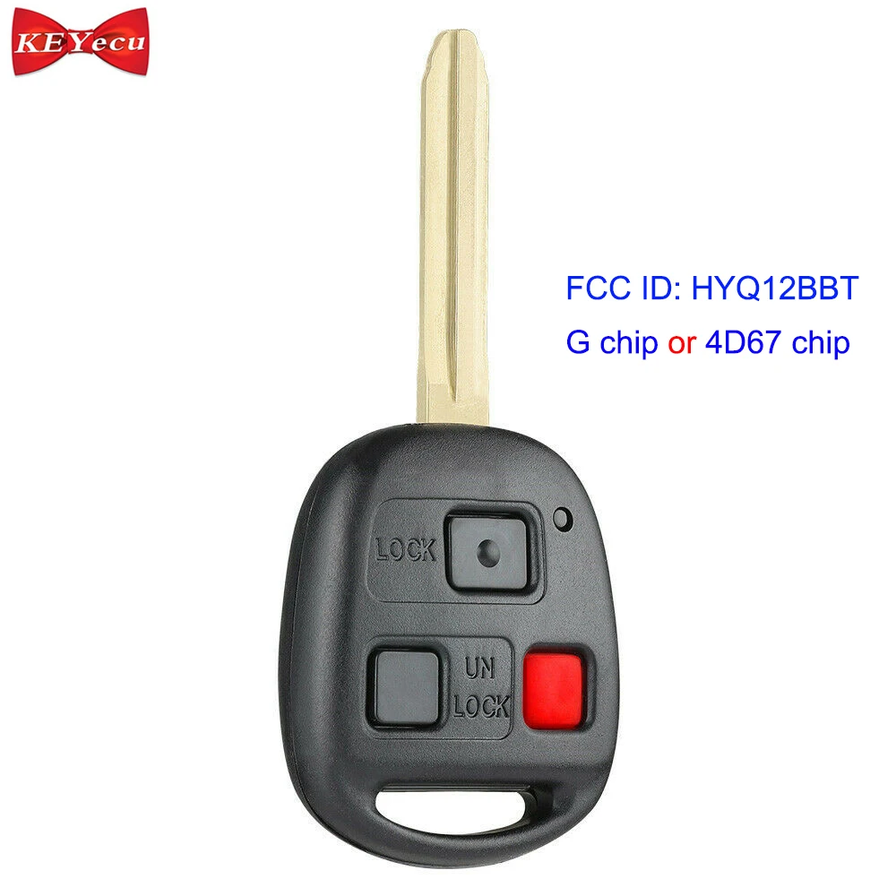 

KEYECU for Toyota FJ Cruiser 2011 2012 2013 2014 Remote Control Car Key Fob 314MHz HYQ12BBT G Chip/ 4D67 Chip