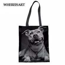 WHEREISART новая женская сумка с принтом ямы бульдога многоразовая сумка для покупок сумка для путешествий сумка пакет для продуктов
