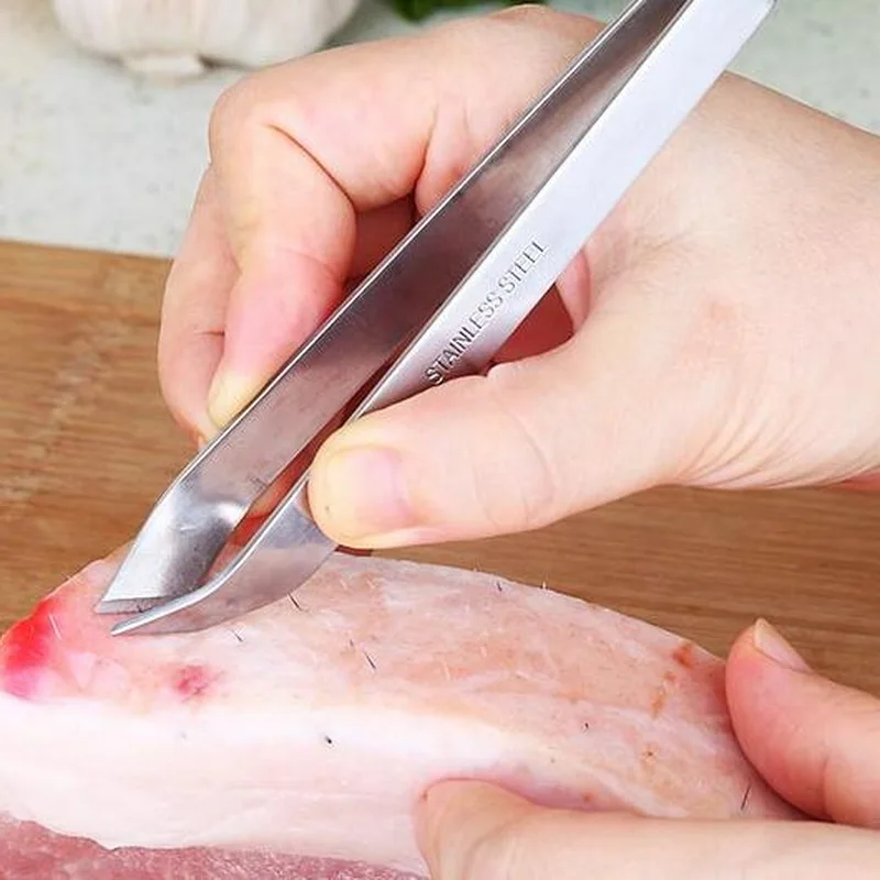 Kitchen tools pig hair extractor clamp chicken duck feather stainless steel forceps fish bone | Дом и сад