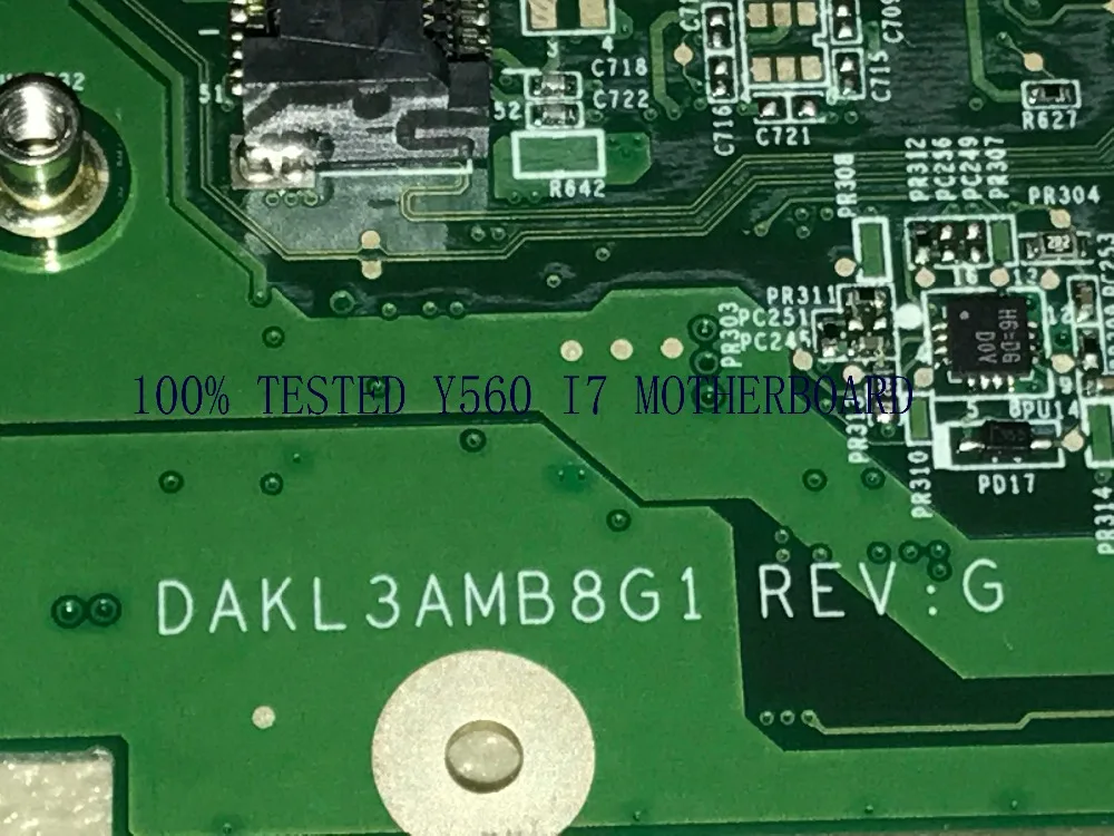 Материнская плата DAKL3AMB8G1 REV : G для ноутбука LENOVO Y560 подходит процессора I3 I5 I7 (не y560p