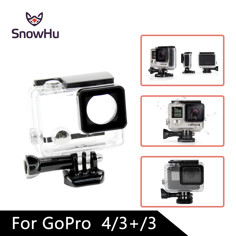SnowHu для Gopro аксессуары 30 м водонепроницаемый корпус чехол крепление для Go Pro Hero 4 3+ Экшн-камера GP248