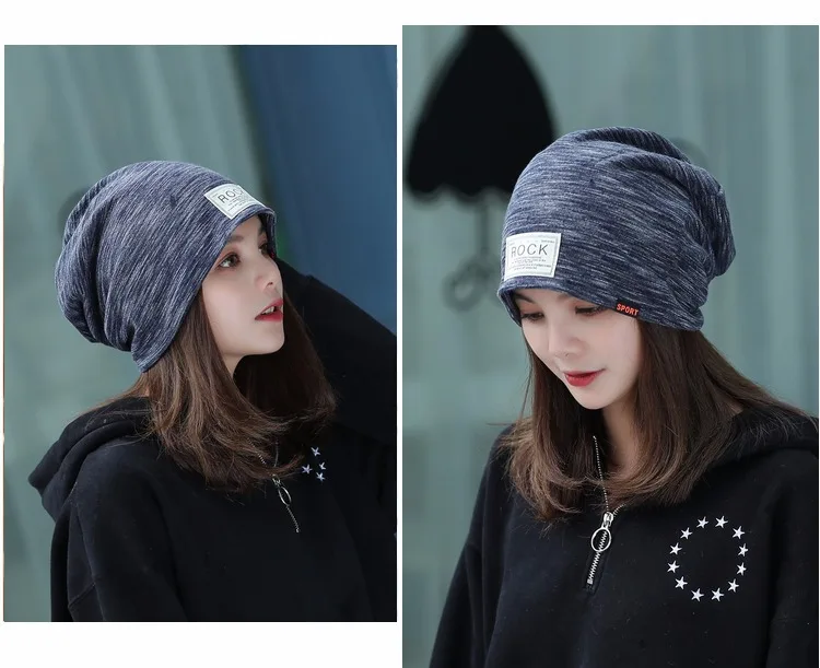 Autumn Women Beanie Hats Female New Winter Knitted Caps Cotton Warm Beanies For Girl Casual Caps Solid