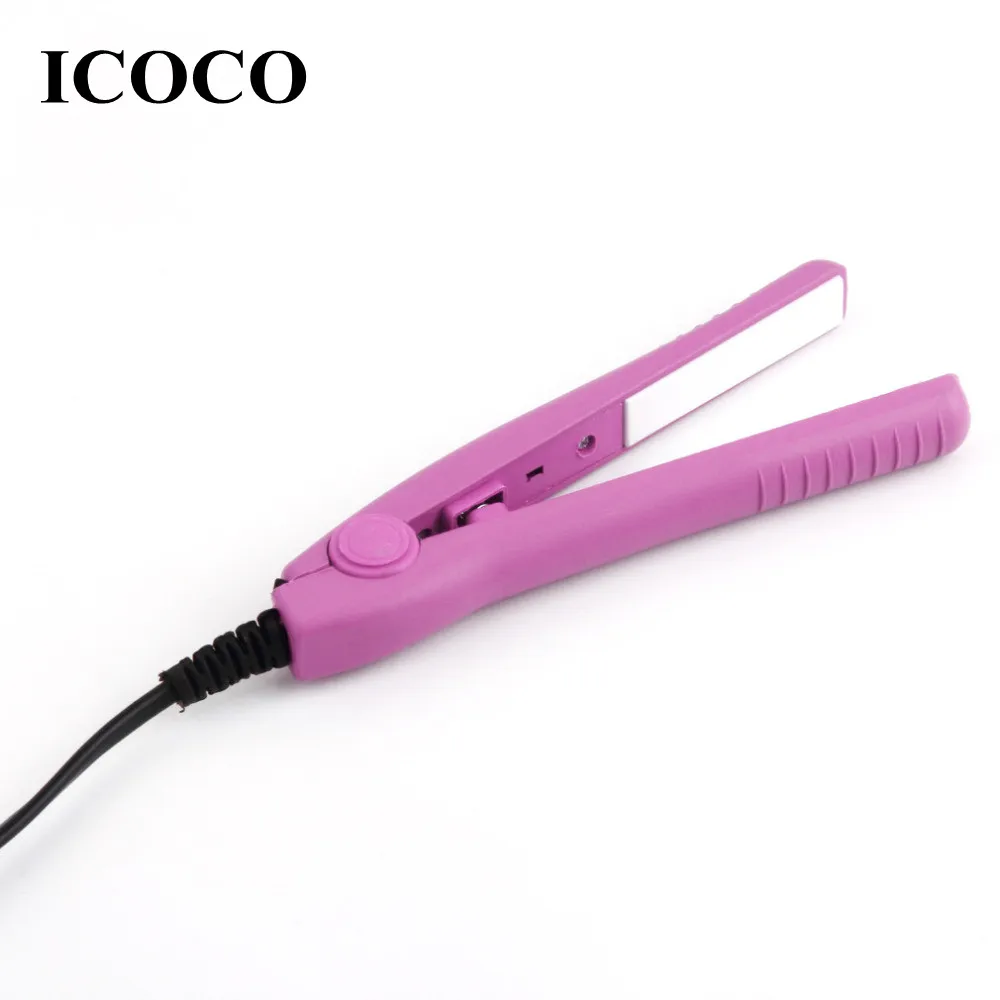 

NewMini Travel Ceramic Hair Curl Straightener Flat Iron Perm Splint Perm Splint Perfect Touch-ups Shorter Layers Bangs 110V-220V