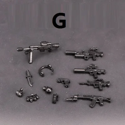 G 8 стилей спецназ полиция военное оружие аксессуары Playmobil Город Мини фигурки части оригинальные блоки модель игрушки и хобби - Цвет: G