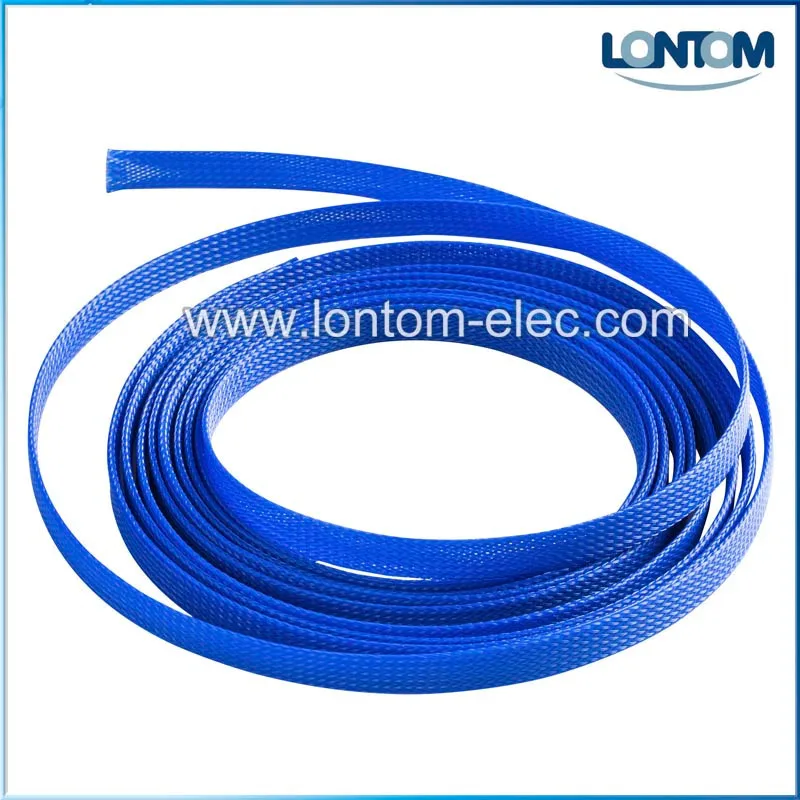 Blue PET braided sleeving