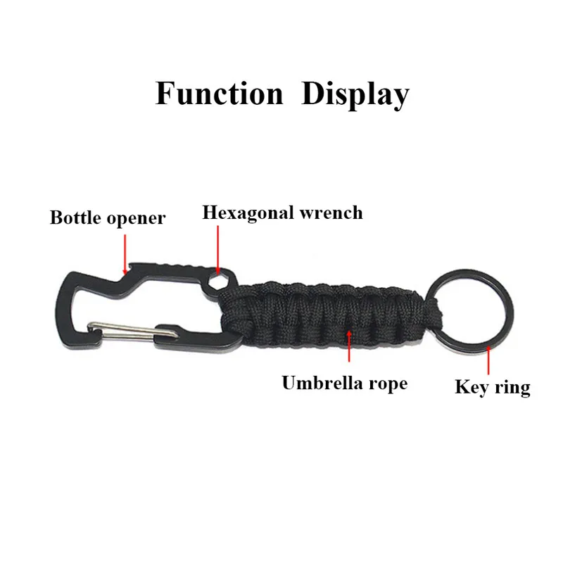 Дропшиппинг 1 шт. EDC альпинистский брелок тактический инструмент для выживания на открытом воздухе Карабин Крюк парашютный шнур