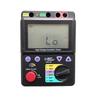 500~5000V / 0M~1000Gohm Megohmmeter Digital High Voltage Insulation Resistance Tester Megger Smart Sensor AR3126 rk2681 5tohm 500v pointer megger insulation resistance tester