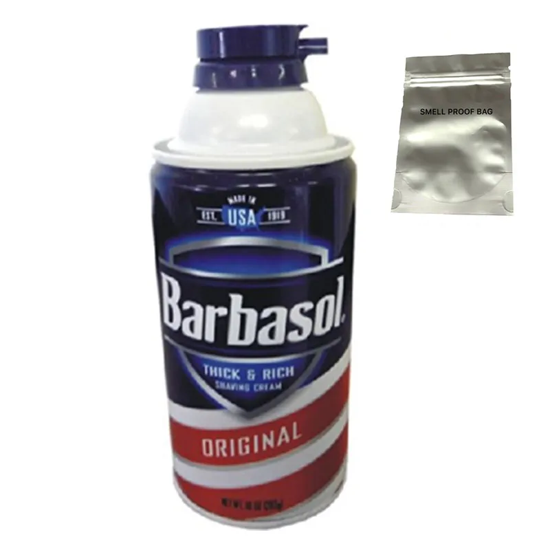 

BARBASOL Can Diversion Safe Hidden Home Security Secret Compartment Hide Jewelry with a food grade smell proof bag