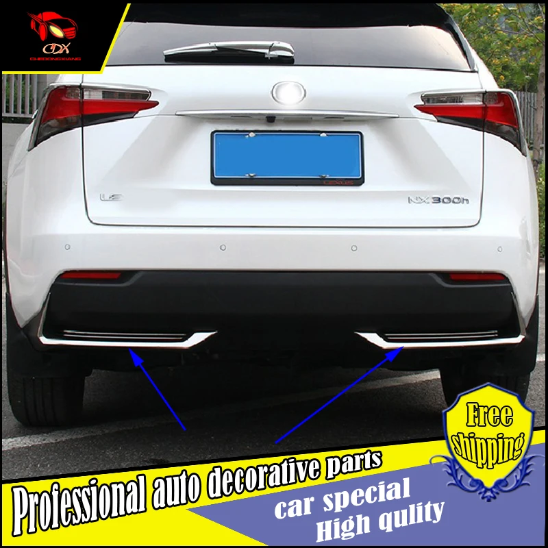 

2Pcs/Set Car Styling ABS Chrome Trim Rear bumper bottom trim For Lexus NX200 NX300h Tail cover trim Decoration Accessories