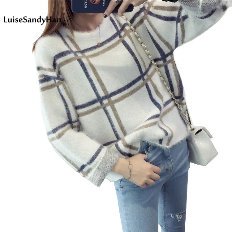 Дешево Зима 2019, женская блузка, новая мода, Осенний женский свитер размера плюс, женский тонкий пуловер, свитер, женский свитер с длинным рукавом