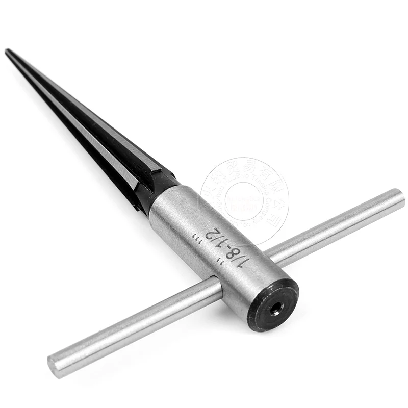 3-13mm Bridge Pin Hole Handheld Reamer T Shape Handle Tapered 6 Fluted Chamfer Reaming DIY Woodworker Cutting Tool 45 # Steel