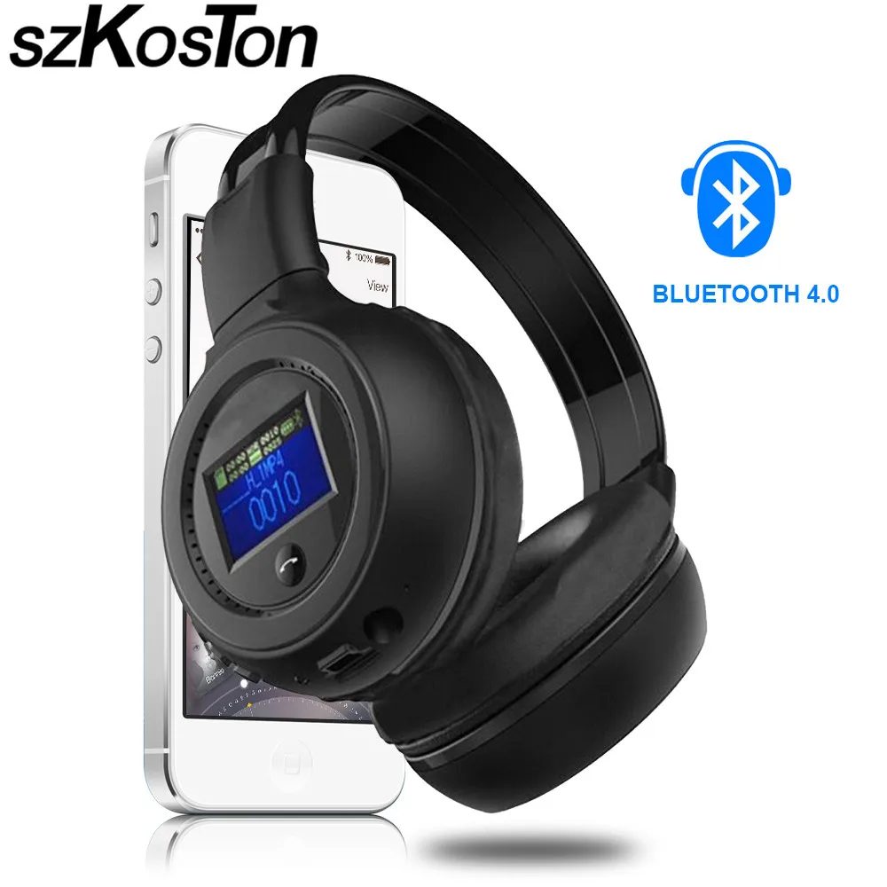 

Bluetooth Wireless Headphones With LCD Screen Multi-Function Build-in HD MIC Bluetooth Earphone TF Card Slot+FM Radio+ MP3 2016