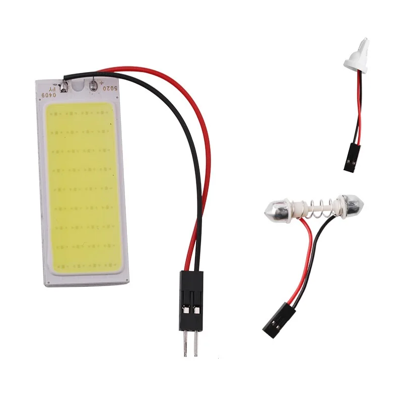 

1set T10 18 24 36 48SMD COB LED Vehicle Panel W5W/194 Car Auto Interior Reading Map Dome Lights Lamp Bulb Festoon 2 Adapter