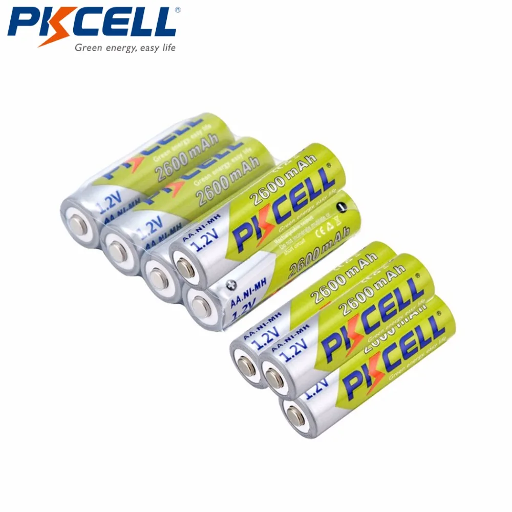 Ciclo para Lanterna aa com 1000 Lote Pkcell 2600mah aa Ni-mh Bateria Recarregável 1.2v Nimh Pilhas Led 12 Pçs - - Image 2