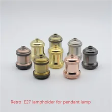 2 шт./лот золото/бронза/розовое золото/жемчуг черный/Хромированный Алюминий Корпус Ретро E27 керамический патрон с Кабельный зажим для подвесного светильника