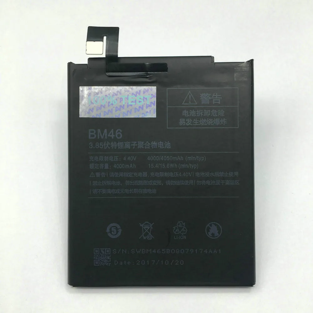 

BM46 Battery For Xiaomi Redmi Note 3 Mobile Phone Replace Rechargeable Batteries Bateria 4000mAh 4050mAh 100%Test