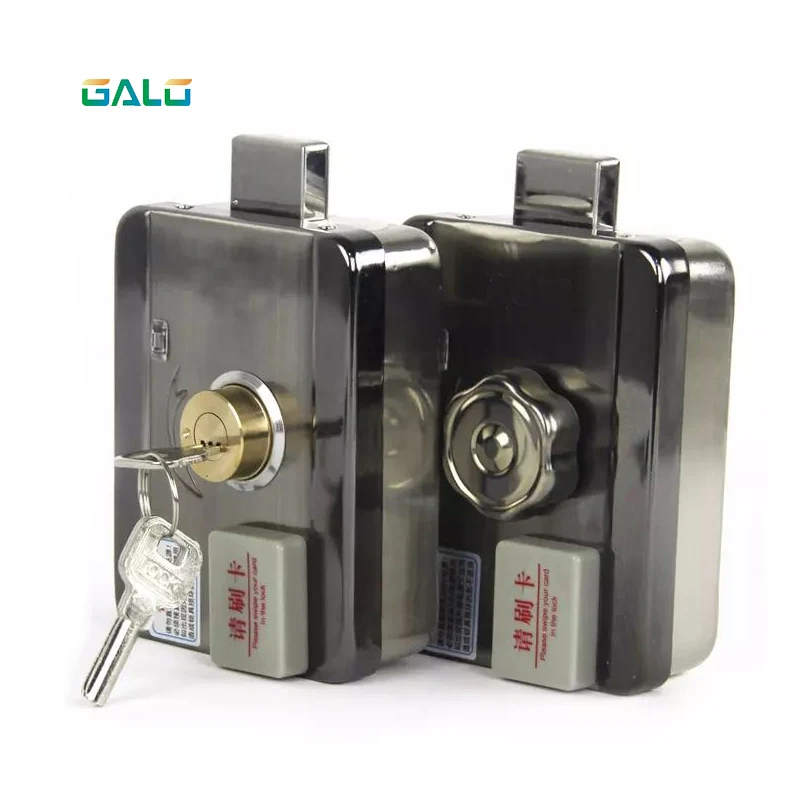 Electric lock & gate lock Access Control system Electronic integrated RFID Door Rim lock with ID reader 125khz