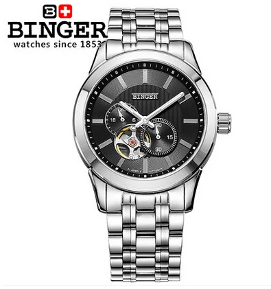 2016 Newest Casual Binger Watches Military Chronograph Wristwatch Hollow Auto Date Luxury Black Dail Stop Watch
