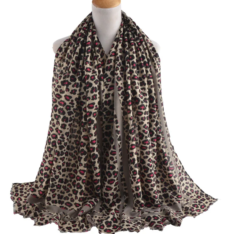 2019 Autumn Winter Leopard Dot scarf,stripe scarf,Print Neckerchief,print leopardo,Luxury Brand Foulards Muslim Hijab 90cm*170cm - Image 3