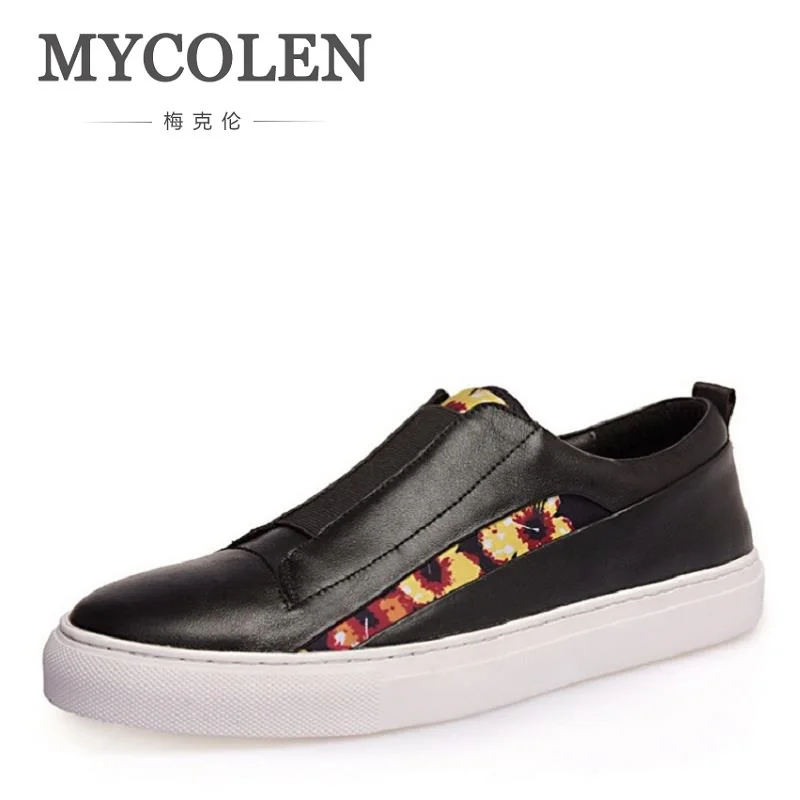 blanco Mocasines Marca Zapatos Mycolen Cuero Negro Patchwork Vaca Casual Hombres Diseñador Lujo De Sapato qO41R