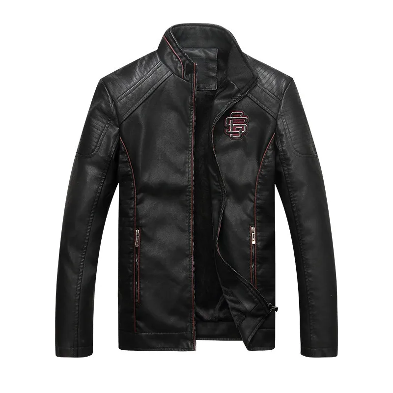FGKKS зимняя брендовая мужская кожаная куртка модная мотоциклетная искусственная кожа мужские зимние куртки верхняя одежда пальто искусственная кожа пальто