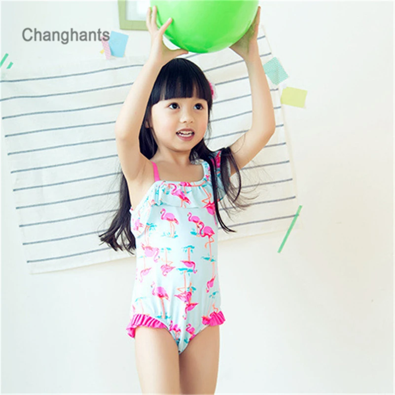 Kids Girl One Piece Swimwear,Toddler Ruffles Floral Monokini Beach Bathing Suit Color : Navy Blue, Size : 4T~5T