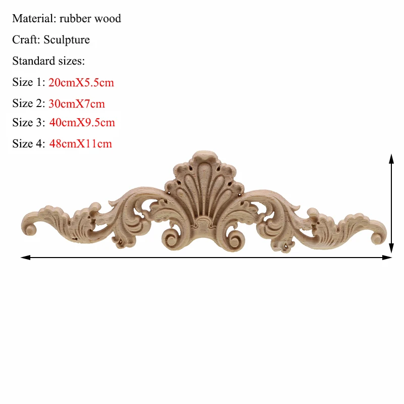 Прямоугольная резьба из натурального дерева аппликации для мебельного шкафа неокрашенные деревянные молдинги наклейка Винтажные Украшения Аксессуары