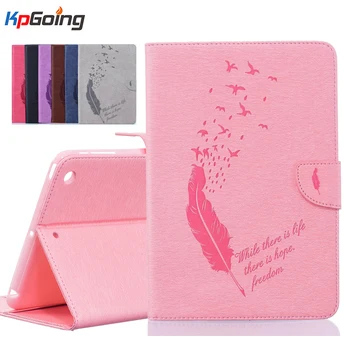 

For IPad Mini 1 2 3 Retina Bird Feathers PU Leather Case Cover Screen Protector For Apple iPad Mini Flip Stand Cases Black Brown