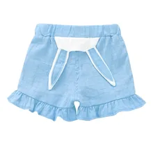 MUQGEW/Детские шорты для девочек, штаны, хлопок, милые короткие штаны с рисунком кролика для маленьких девочек, летние штаны для младенцев