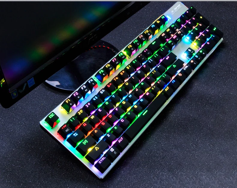 Ajazz RGB светодиодный с подсветкой мультимедийная механическая клавиатура Проводная USB с подсветкой игровая клавиатура геймер эргономичная для ноутбука компьютера