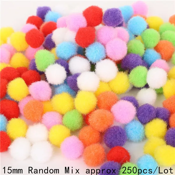 100-500pcs 10/15/20/25/30 мм мульти-функциональный мини пышная Нижняя помпон Pom шары Детские игрушки «сделай сам» Швейные аксессуары для художественного оформления - Цвет: 15MM 250pcs