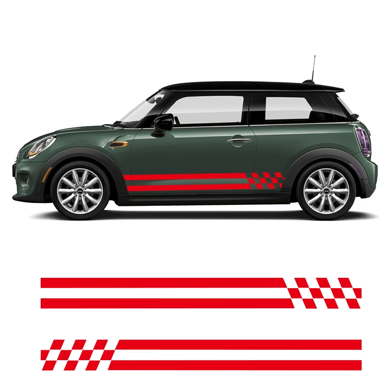  2 PCS Vinyl Auto Side Stripes Sticker Car Decal Graphics For Mini Car Decals Cooper S Clubman Pacem