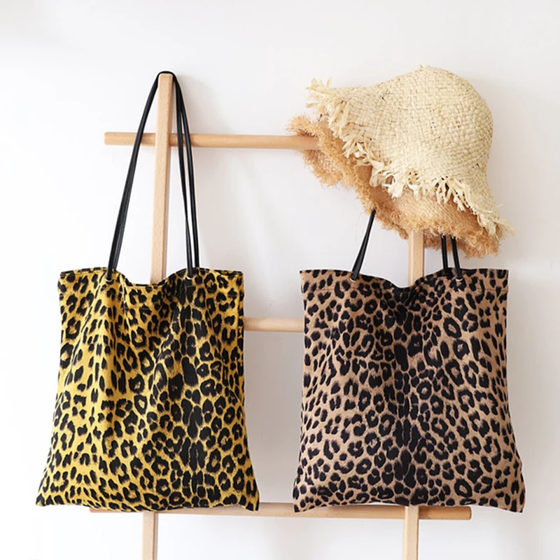 

Summer 2019 Large Casual Leopard Tote Bags Women Big Reusable Shopping Slouch Bag Handbag Female Leisure Daily Shoulder Bag