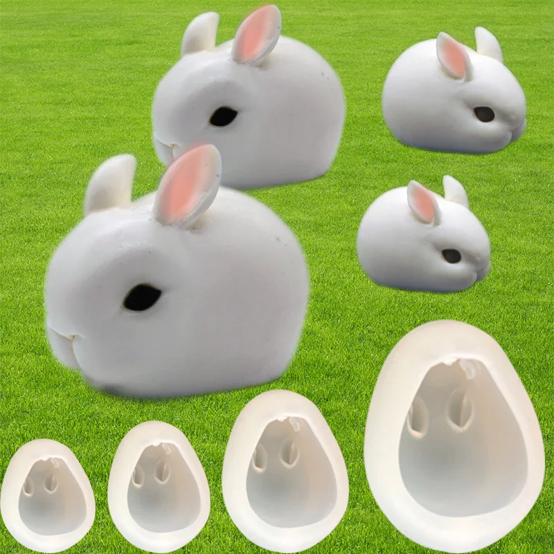 

Resurrection rabbit cake decoration 3D bunny pig mousse cake silicone mold biscuit ice cream fudge mold F1379