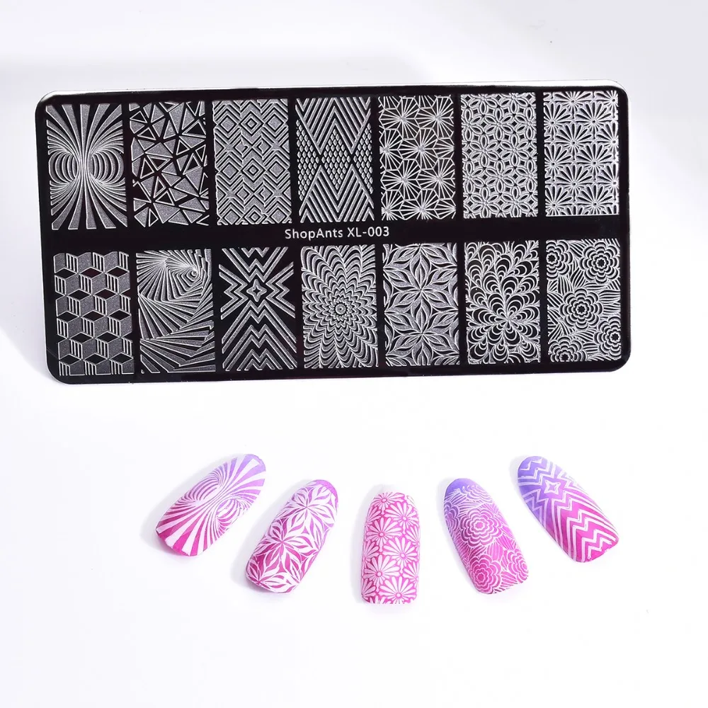 6*12cm Nail Stamping Plates Stencil Fantasy Block Flower Geometric Nail Art Stamping Plate Printing Stainless Steel Templates