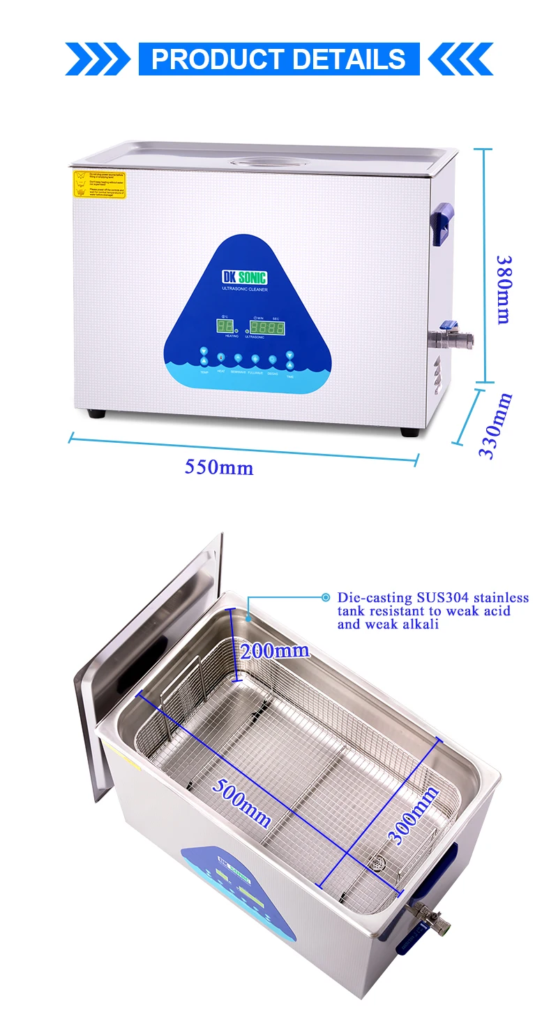 DK sonic обувь большого размера на ультра sonic очиститель карбюратора 30L600W лаборатории ультра sonic отопителя таймер ванна для Запчасти оборудования клюшки для гольфа 28/40 кГц